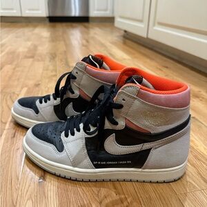 Jordan High OG Black and Orange Athletic Shoes